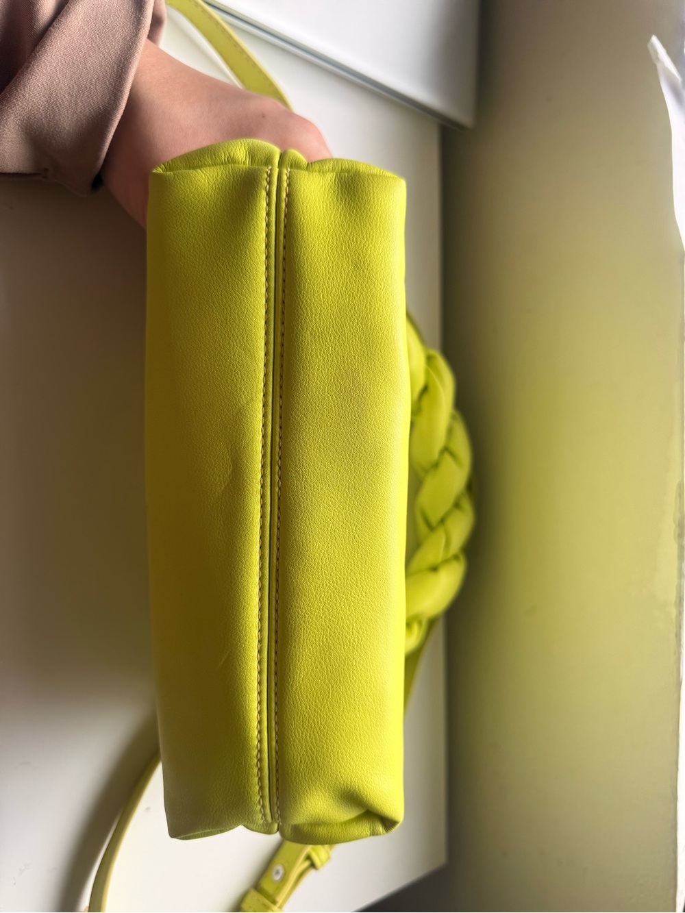 Mango Neon Yellow Braided Strap Shoulder Bag - Picture 4 of 6